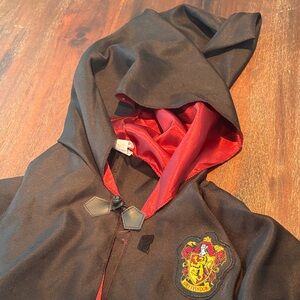 Kids Wizard Cape with Hood - Black and Red